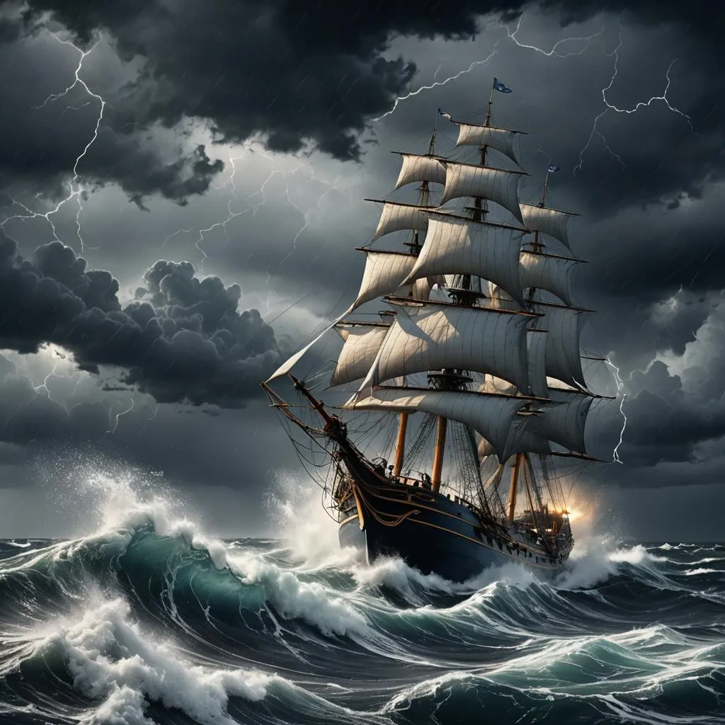 A ship in a storm