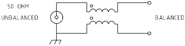 Electrical Diagram of a 1:1 Balun Electrical diagram of a 1:1 Balun