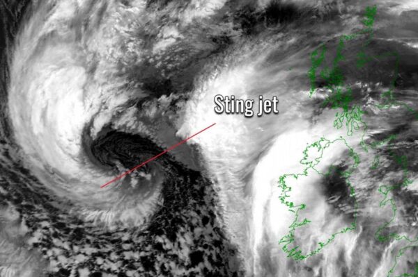 A Sting Jet on Infrared Satellite
